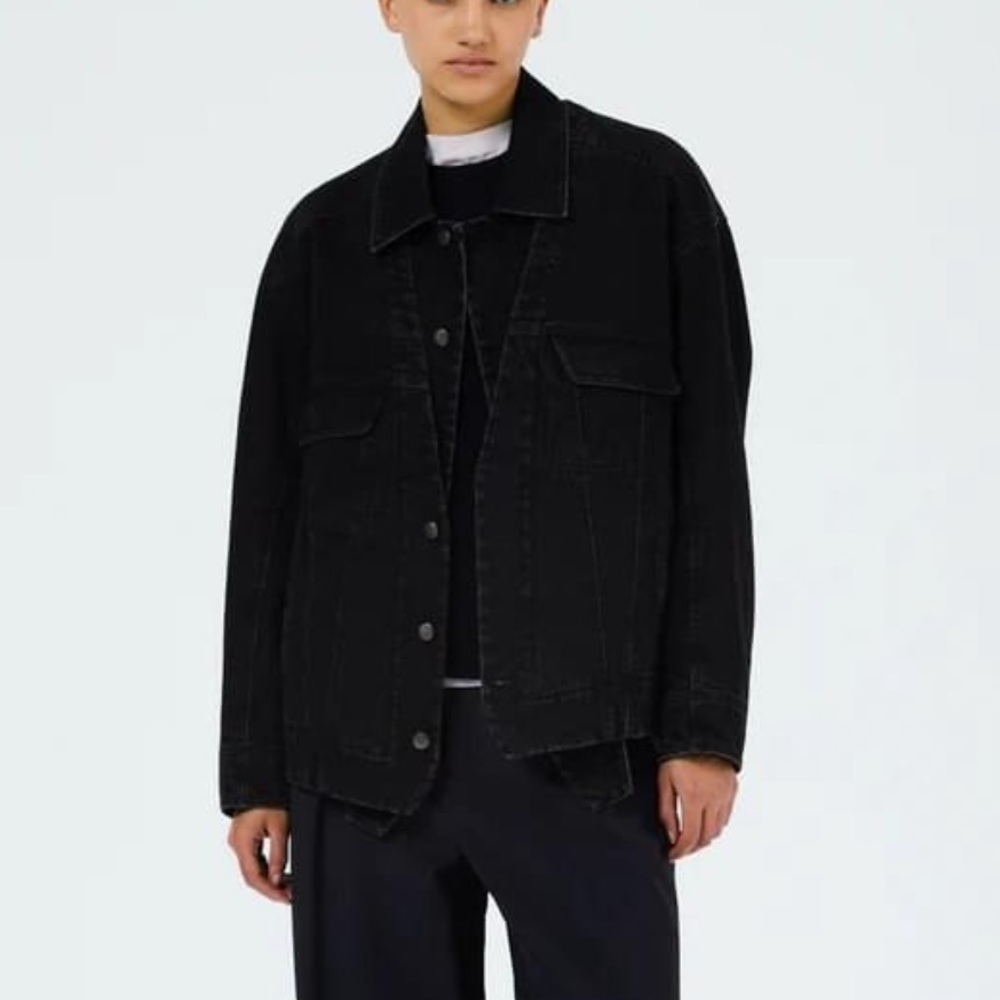 NWT Black Denim Convertible Jean Jacket (XXS)